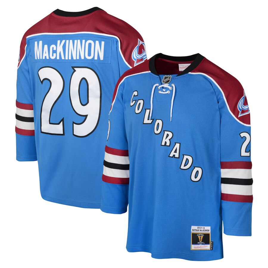 Youth Colorado Avalanche Nathan MacKinnon Mitchell & Ness White 2013 Blue Line Player Jersey - Jersey