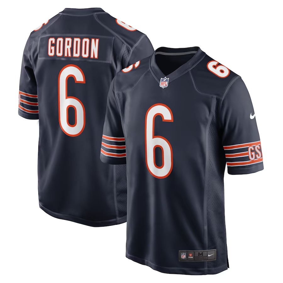 Men's Chicago Bears Kyler Gordon Nike Navy Game Player Jersey - Jersey