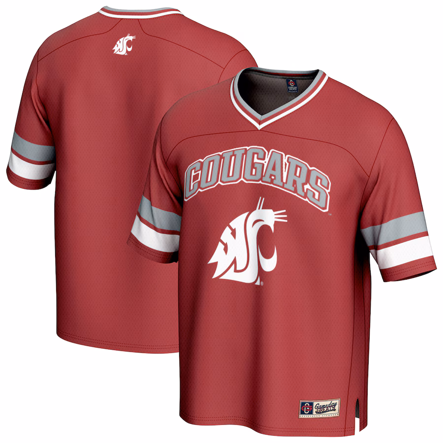 Men's GameDay Greats Crimson Washington State Cougars Spirit Football Jersey - Jersey