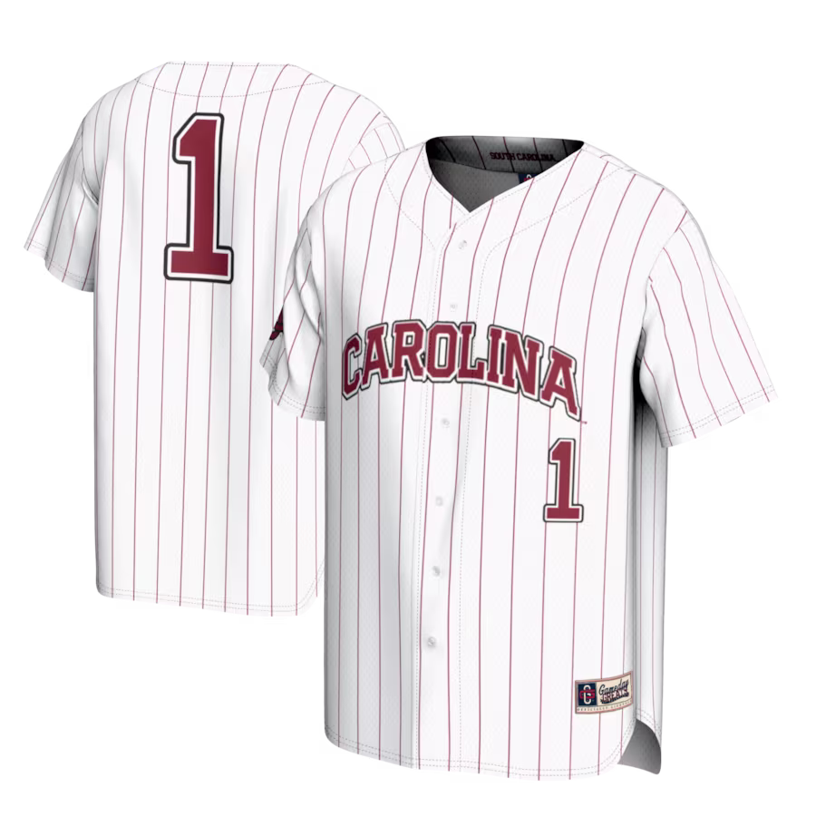 #1 South Carolina Gamecocks GameDay Greats Lightweight Baseball Fashion Jersey - White - Jersey
