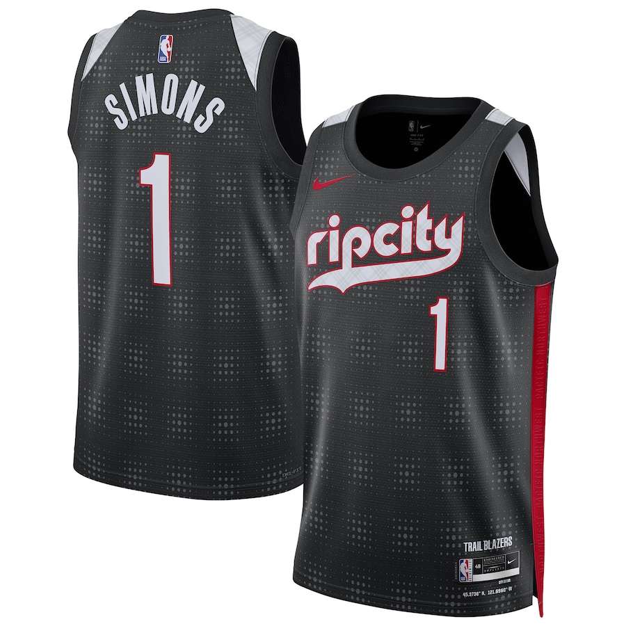 Unisex Portland Trail Blazers Anfernee Simons Nike Black 2024/25 Swingman Player Jersey - City Edition - Jersey
