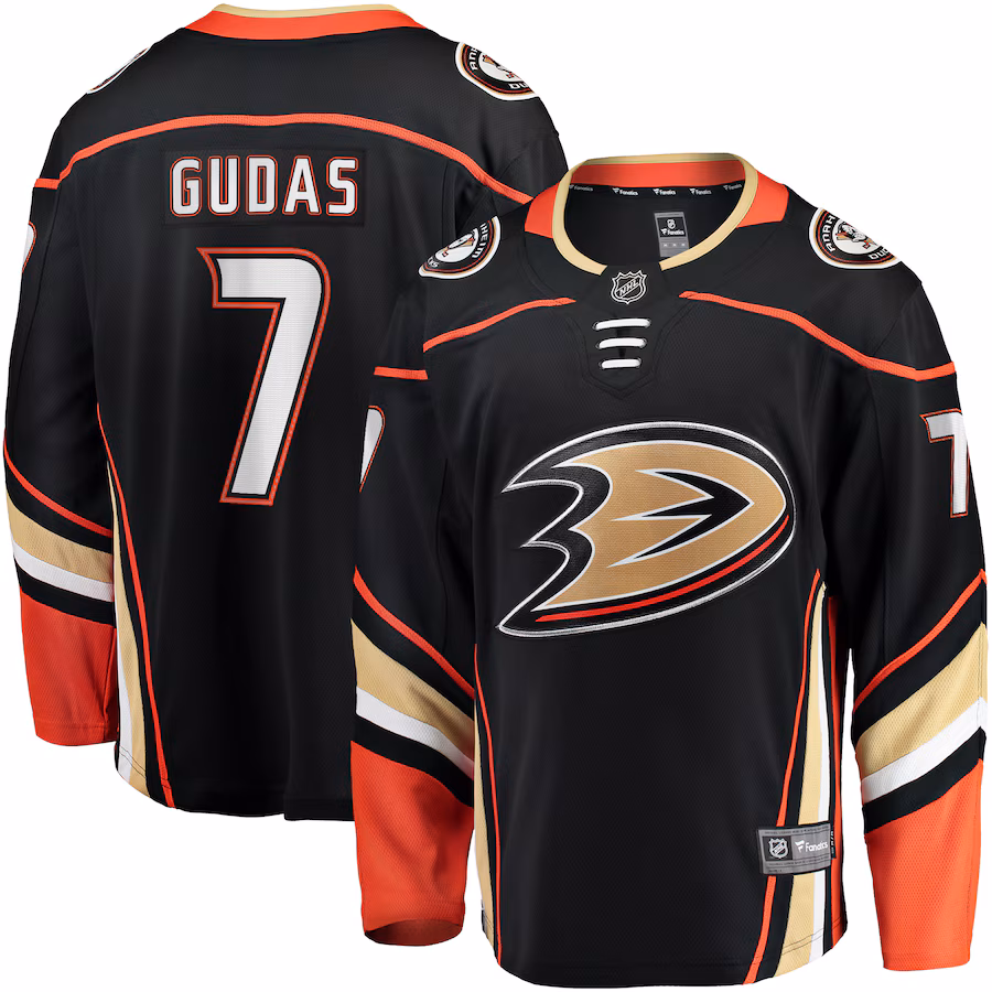Men's Anaheim Ducks Radko Gudas Fanatics Black Home Breakaway Jersey - Jersey