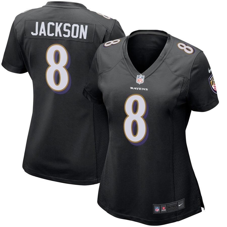 Women's Baltimore Ravens Lamar Jackson Nike Black Game Event Jersey - Jersey