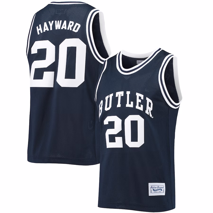 Gordon Hayward Butler Bulldogs Original Retro Brand Commemorative Classic Basketball Jersey - Navy - Jersey