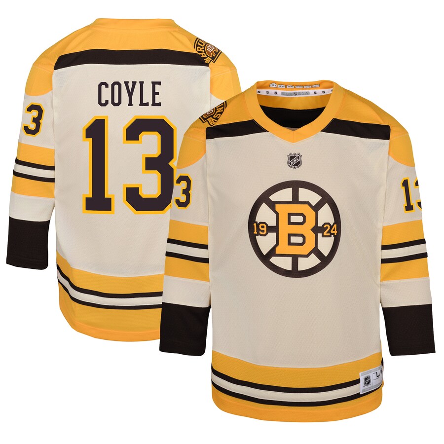 Youth Boston Bruins Charlie Coyle Cream 100th Anniversary Replica Player Jersey - Jersey