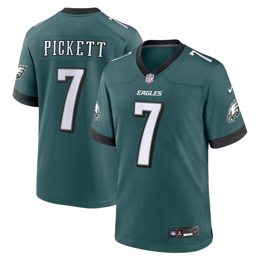Men's Philadelphia Eagles Kenny Pickett Nike Midnight Green Game Jersey - Jersey