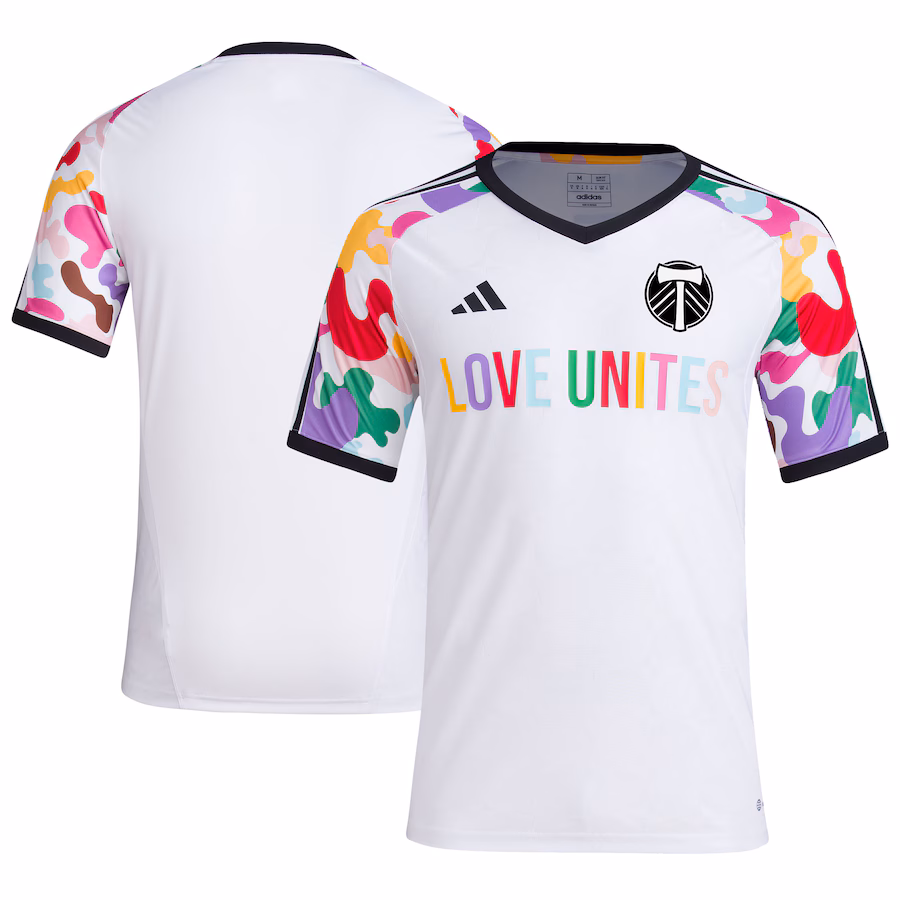 Men's Portland Timbers  adidas White 2023 Pride Pre-Match Top - Jersey
