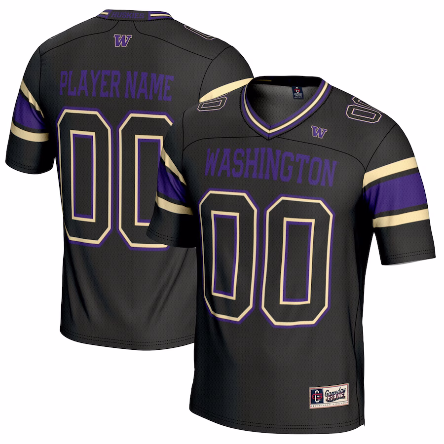 Washington Huskies GameDay Greats Youth NIL Pick-A-Player Football Jersey - Black - Jersey