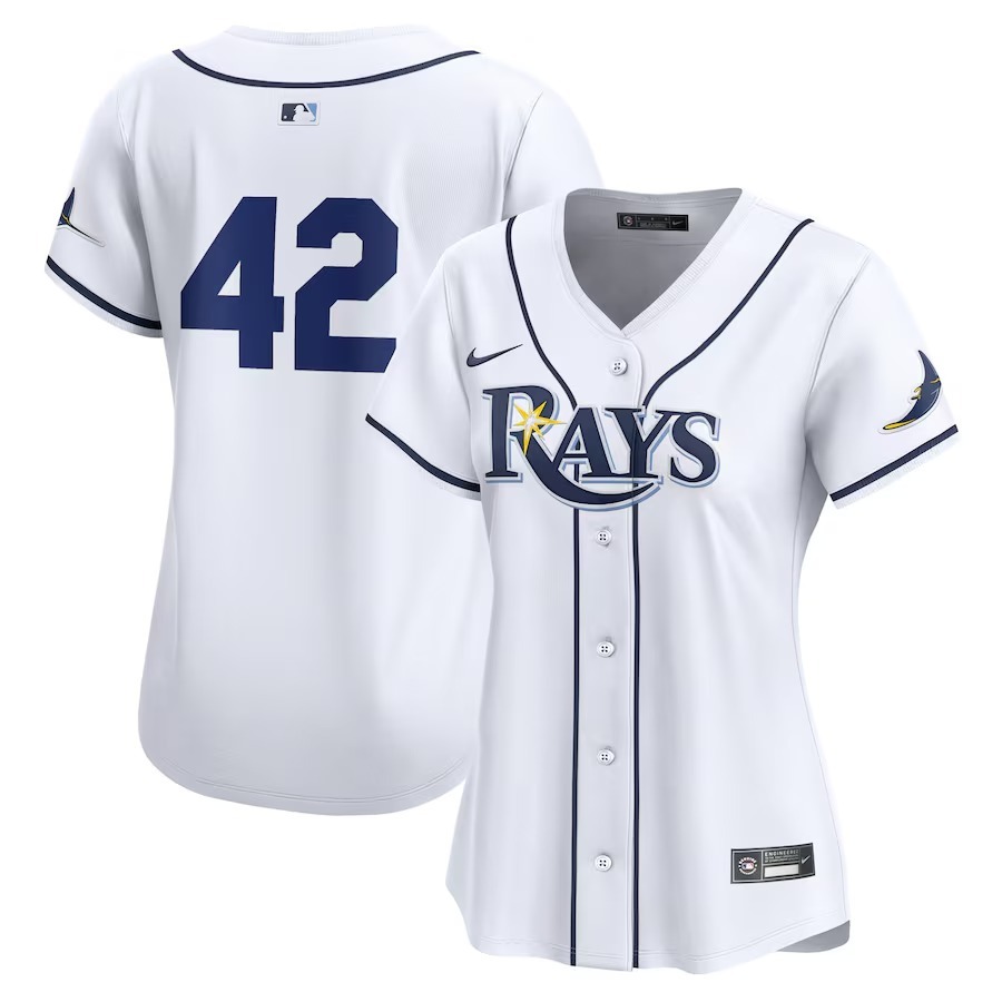 Women's Tampa Bay Rays  Nike White 2024 Jackie Robinson Day Home Limited Jersey - Jersey