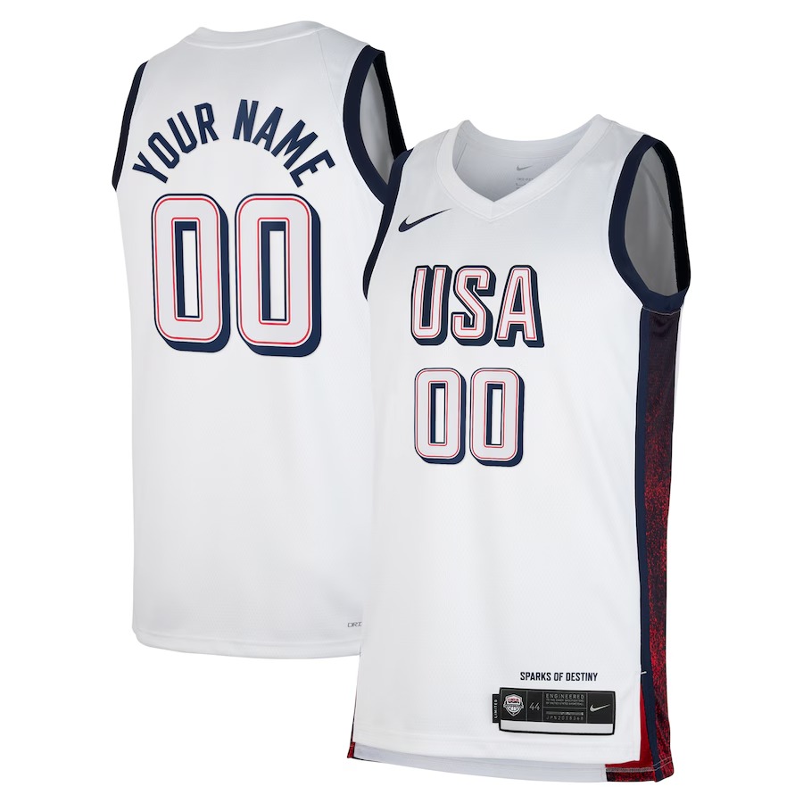 Unisex Men's USA Basketball  Nike White 2024 Swingman Custom Jersey - Jersey