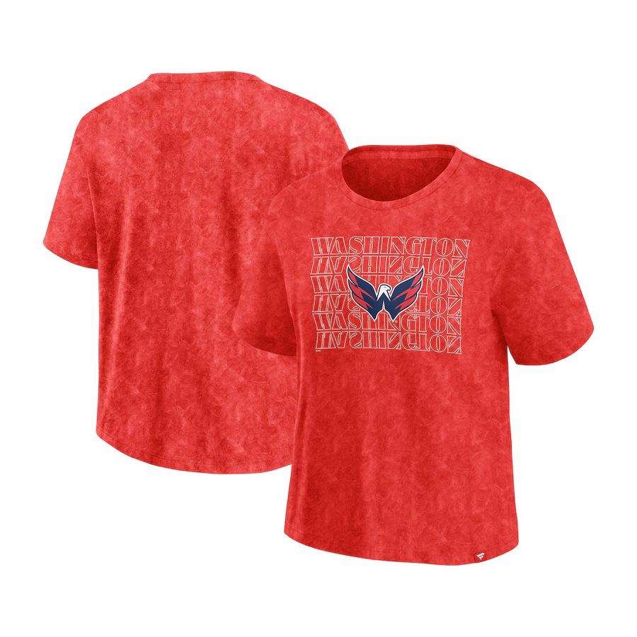 Women's Washington Capitals Fanatics Red Faded Wash T-Shirt - Jersey