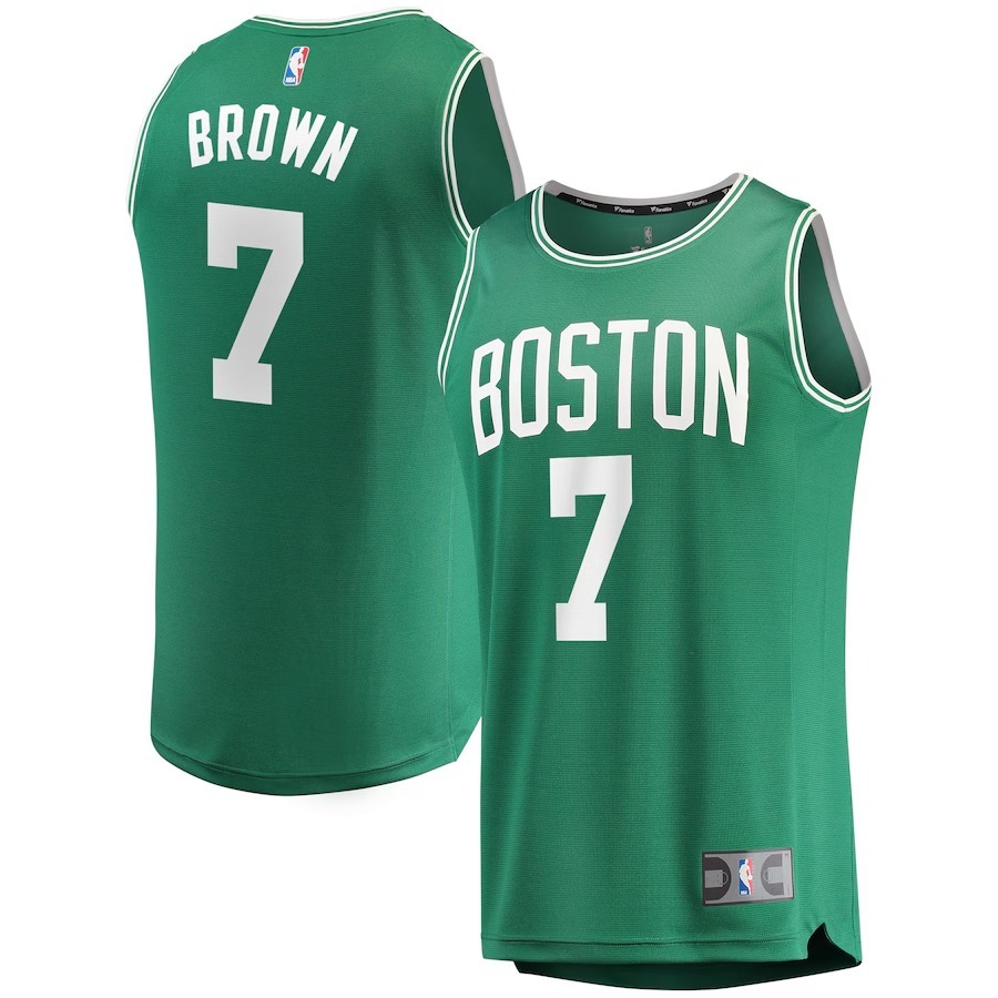 Men's Boston Celtics Jaylen Brown Fanatics Kelly Green Fast Break Replica Jersey - Icon Edition - Jersey