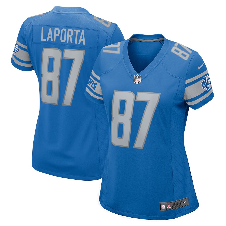 Women's Detroit Lions Sam LaPorta Nike Blue Team Game Jersey - Jersey