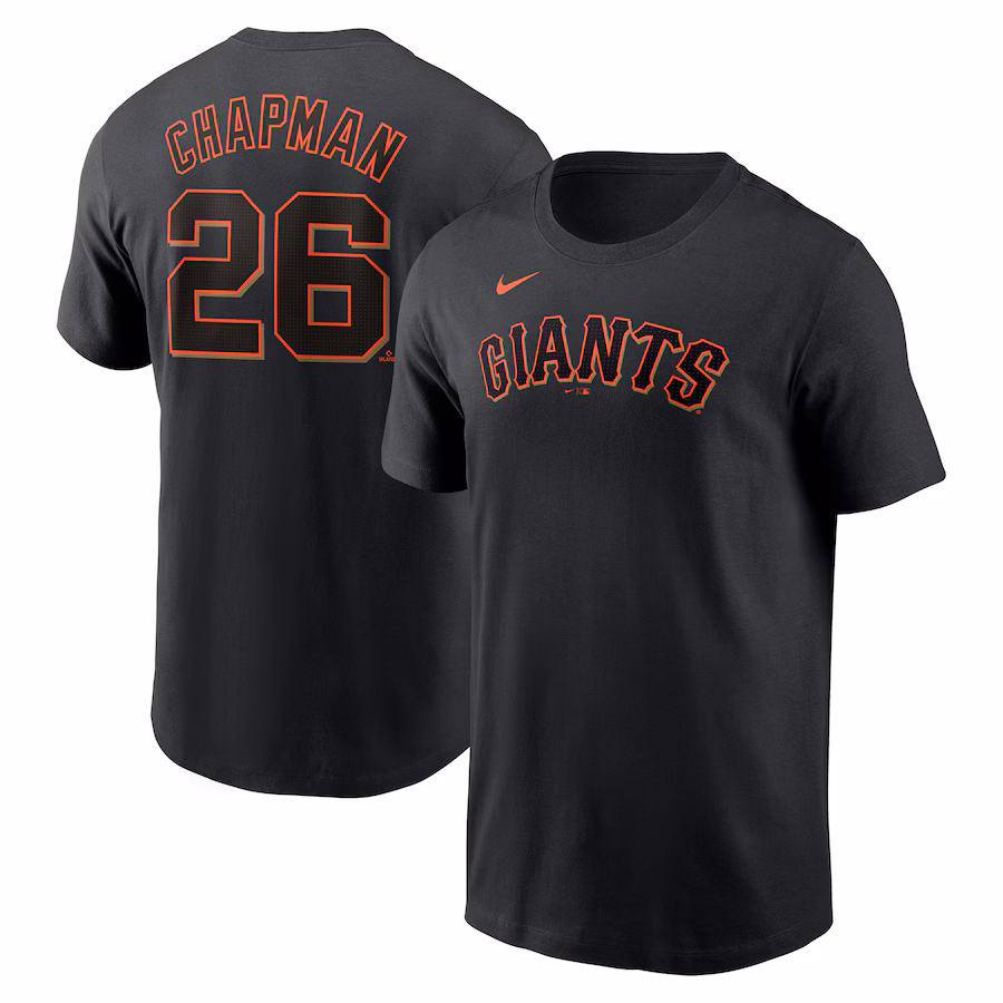 Men's San Francisco Giants Matt Chapman Nike Black Fuse Name & Number T-Shirt - Jersey
