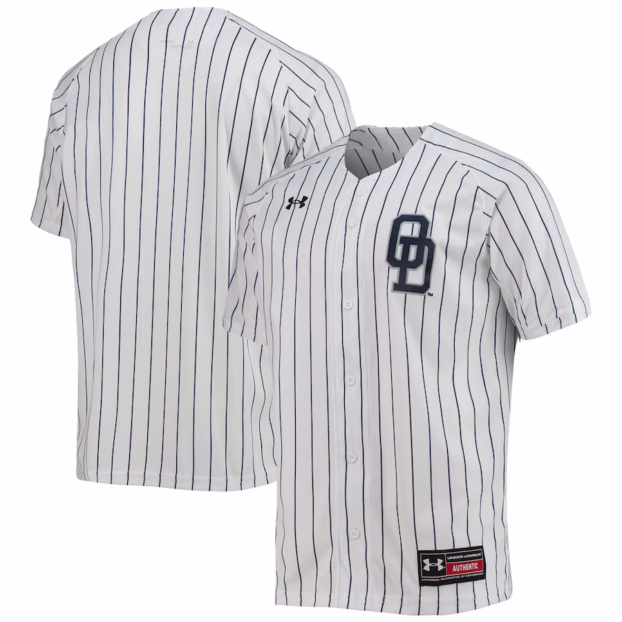 Old Dominion Monarchs Under Armour Pinstripe Replica Baseball Jersey - White - Jersey