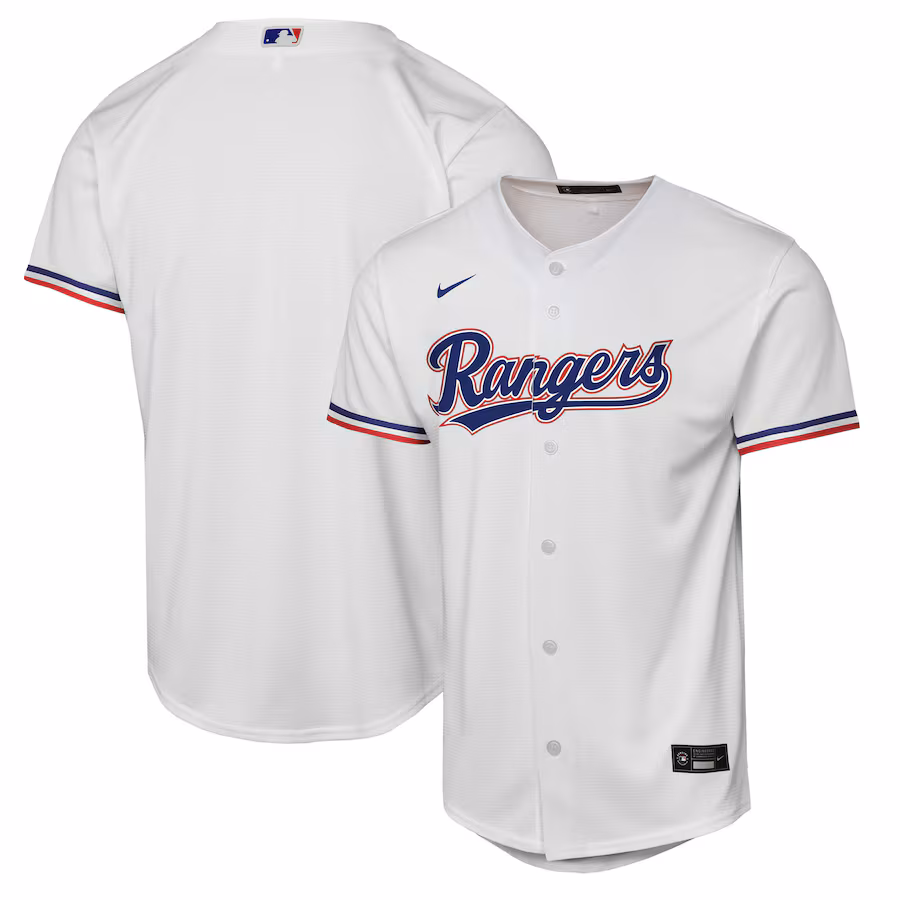 Youth Texas Rangers Nike White Home Replica Jersey - Jersey