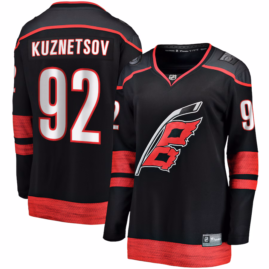 Women's Carolina Hurricanes Evgeny Kuznetsov Fanatics Black Home Breakaway Jersey - Jersey