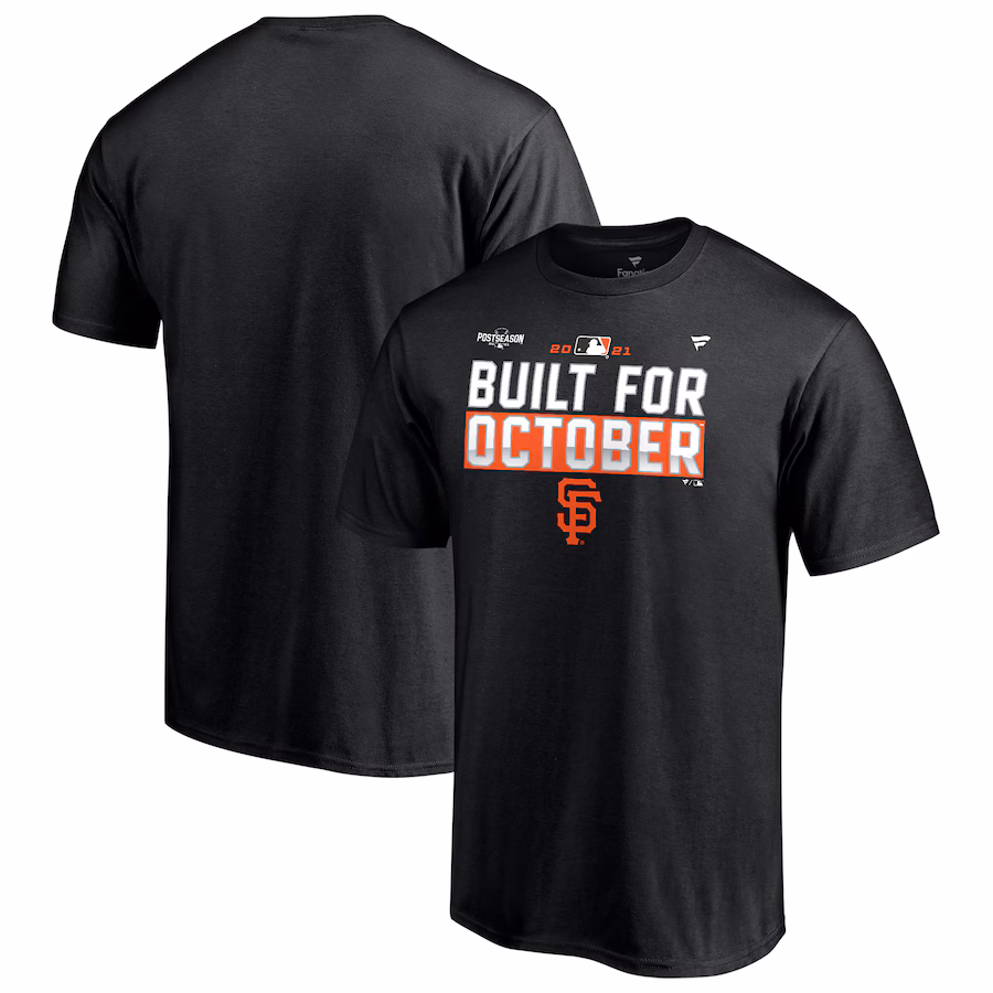 Men's San Francisco Giants Fanatics Black 2021 Postseason Locker Room T-Shirt - Jersey