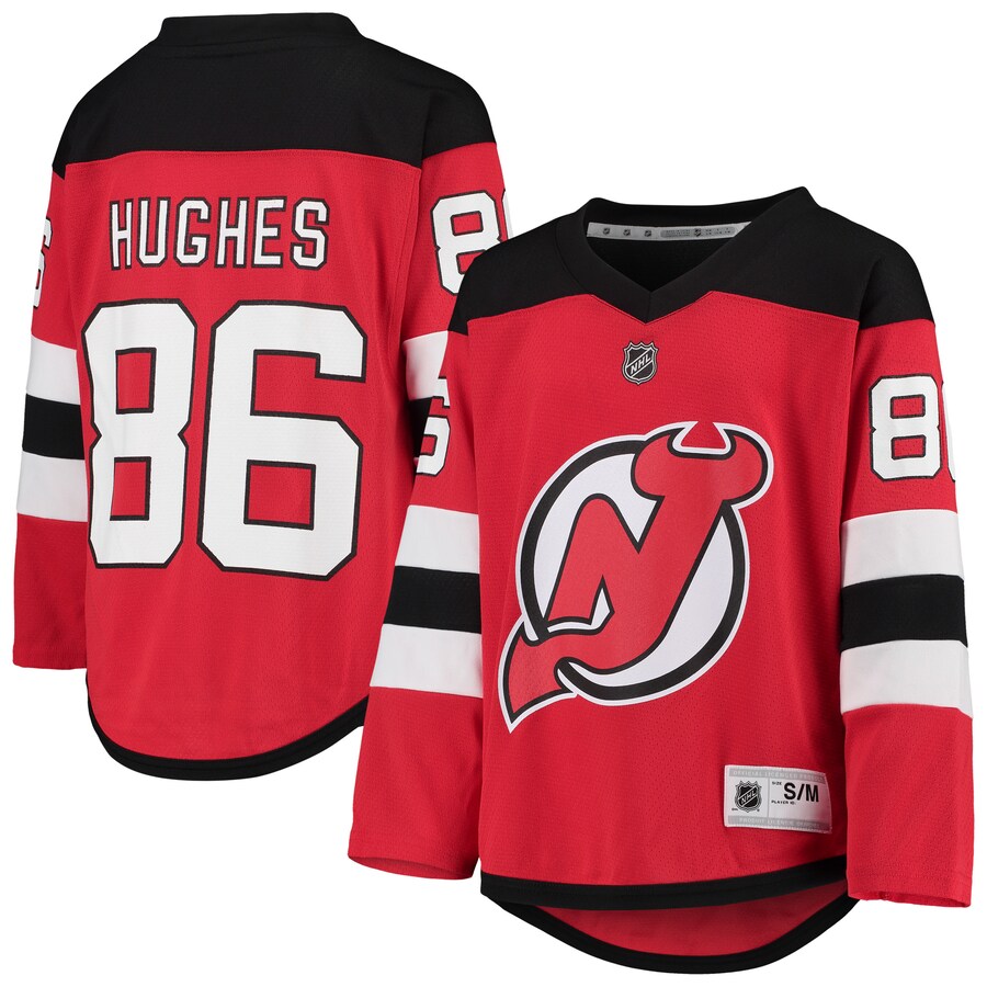 Youth New Jersey Devils Jack Hughes Red Home Player Replica Jersey - Jersey
