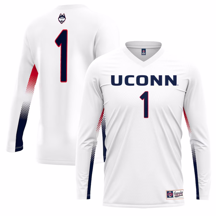 #1 UConn Huskies GameDay Greats Unisex Lightweight Volleyball Jersey - White - Jersey