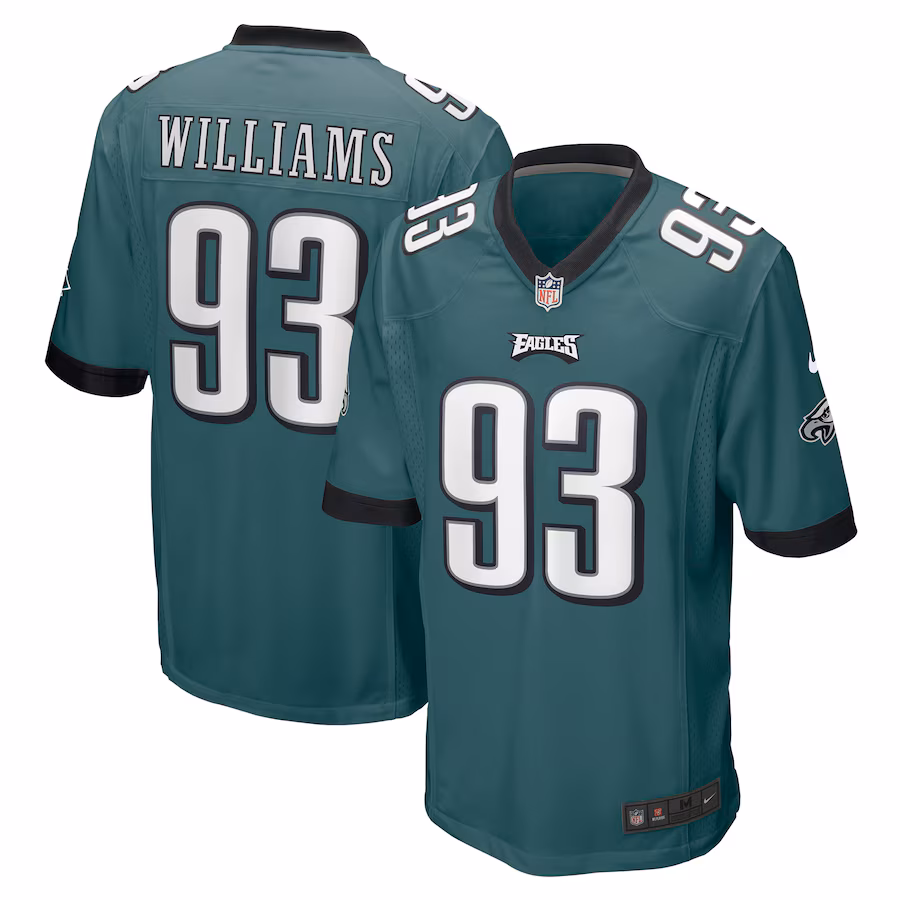 Men's Philadelphia Eagles Milton Williams Nike Midnight Green Game Jersey - Jersey