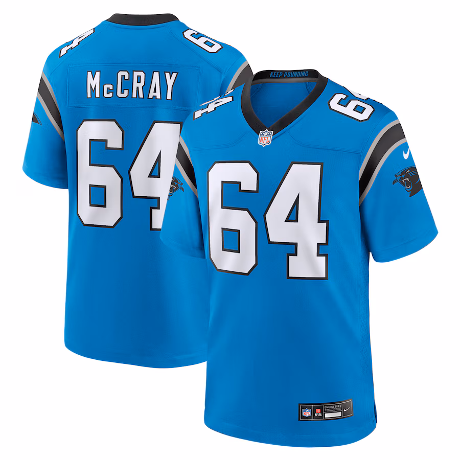 Men's Carolina Panthers Justin McCray Nike Blue Alternate Game Jersey - Jersey