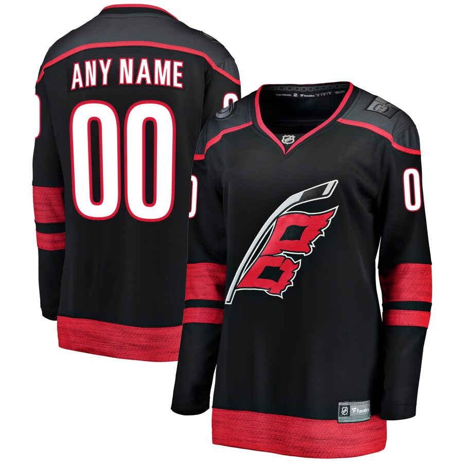 Women's Carolina Hurricanes Fanatics Branded Black Home Breakaway Custom Jersey - Jersey