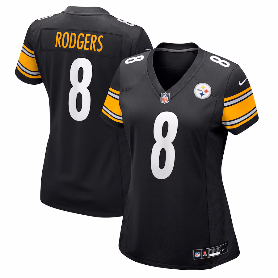 Women's Pittsburgh Steelers Aaron Rodgers Nike Black Game Jersey - Jersey