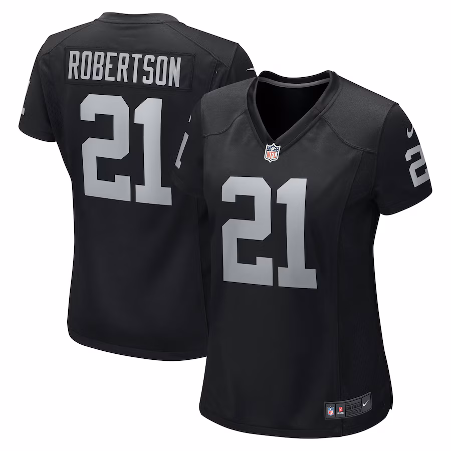 Women's Las Vegas Raiders Amik Robertson Nike Black Team Game Jersey - Jersey