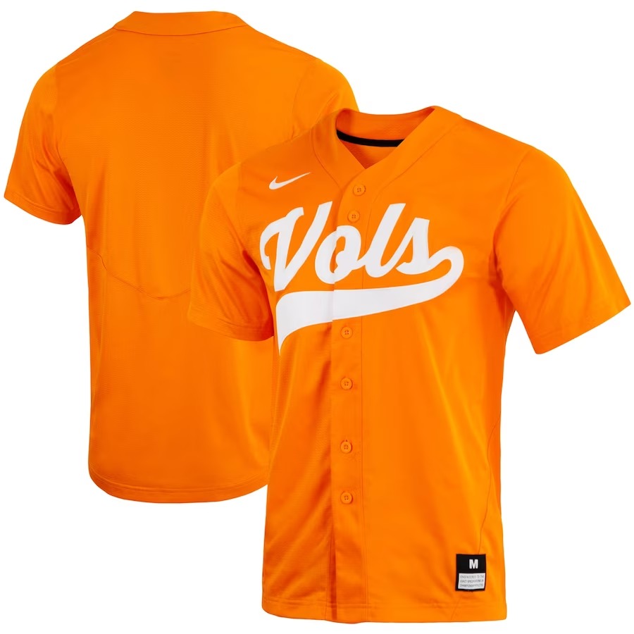 Tennessee Volunteers Nike Replica Full-Button Baseball Jersey - Tennessee Orange - Jersey