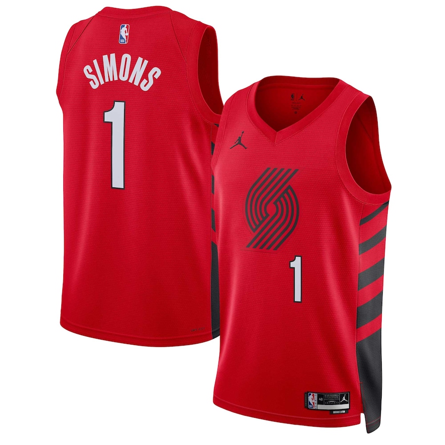 Unisex Portland Trail Blazers Anfernee Simons Jordan Brand Red Swingman Jersey - Statement Edition - Jersey