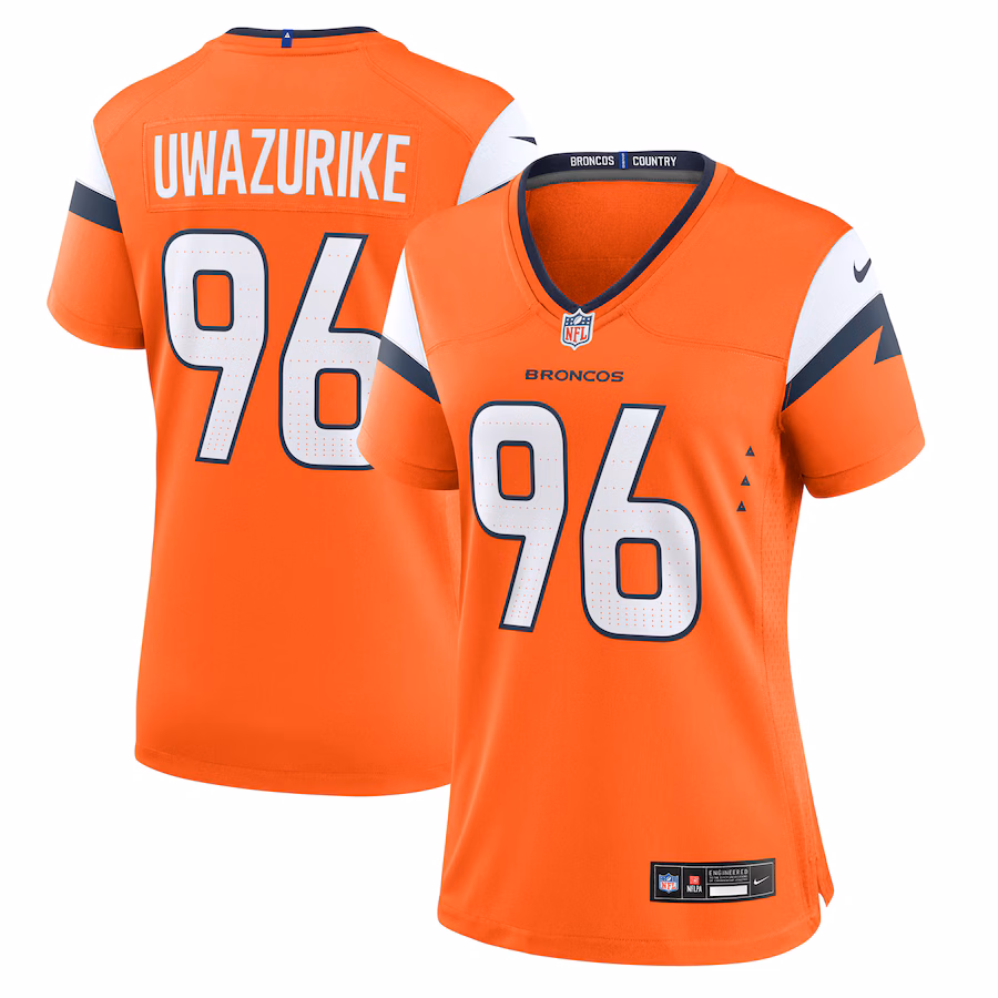 Women's Denver Broncos Eyioma Uwazurike Nike Orange Team Game Jersey - Jersey
