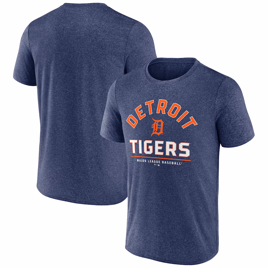 Men's Detroit Tigers Fanatics Heather Navy Front & Center T-Shirt - Jersey