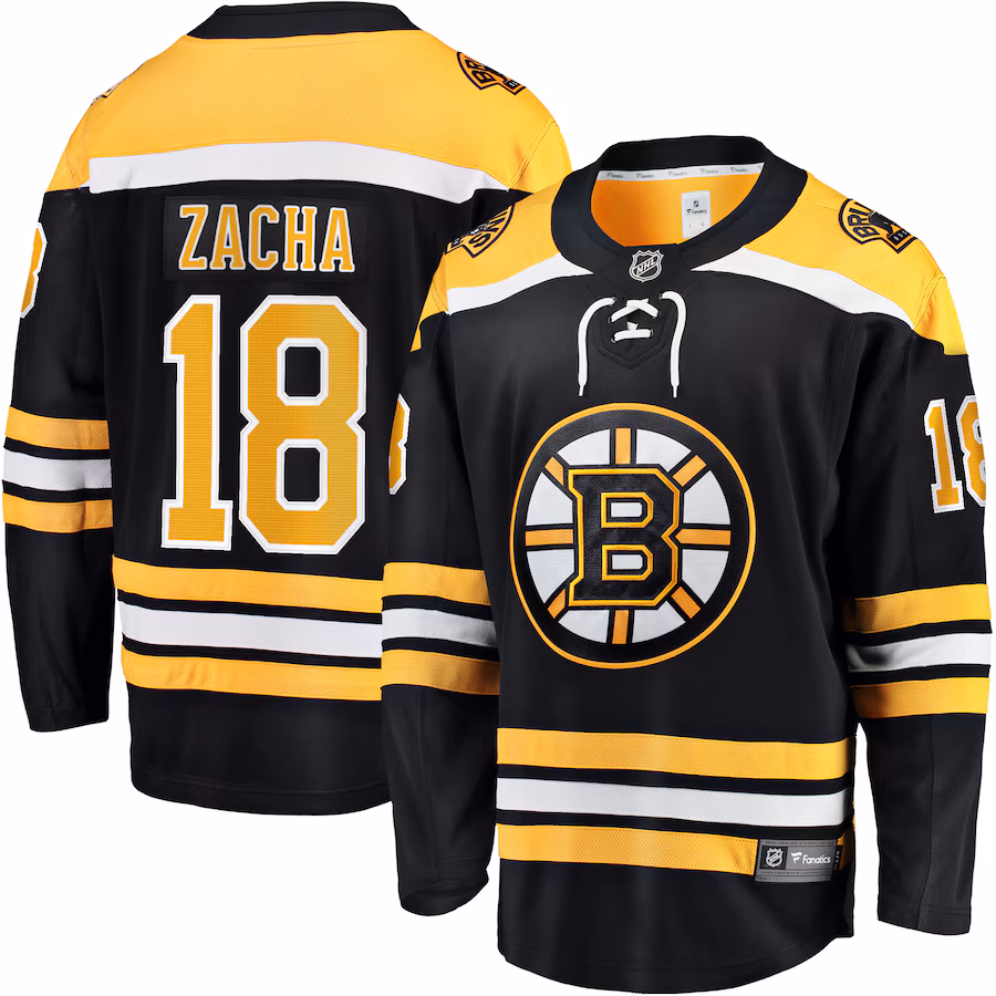 Men's Boston Bruins Pavel Zacha Fanatics Black Home Breakaway Player Jersey - Jersey
