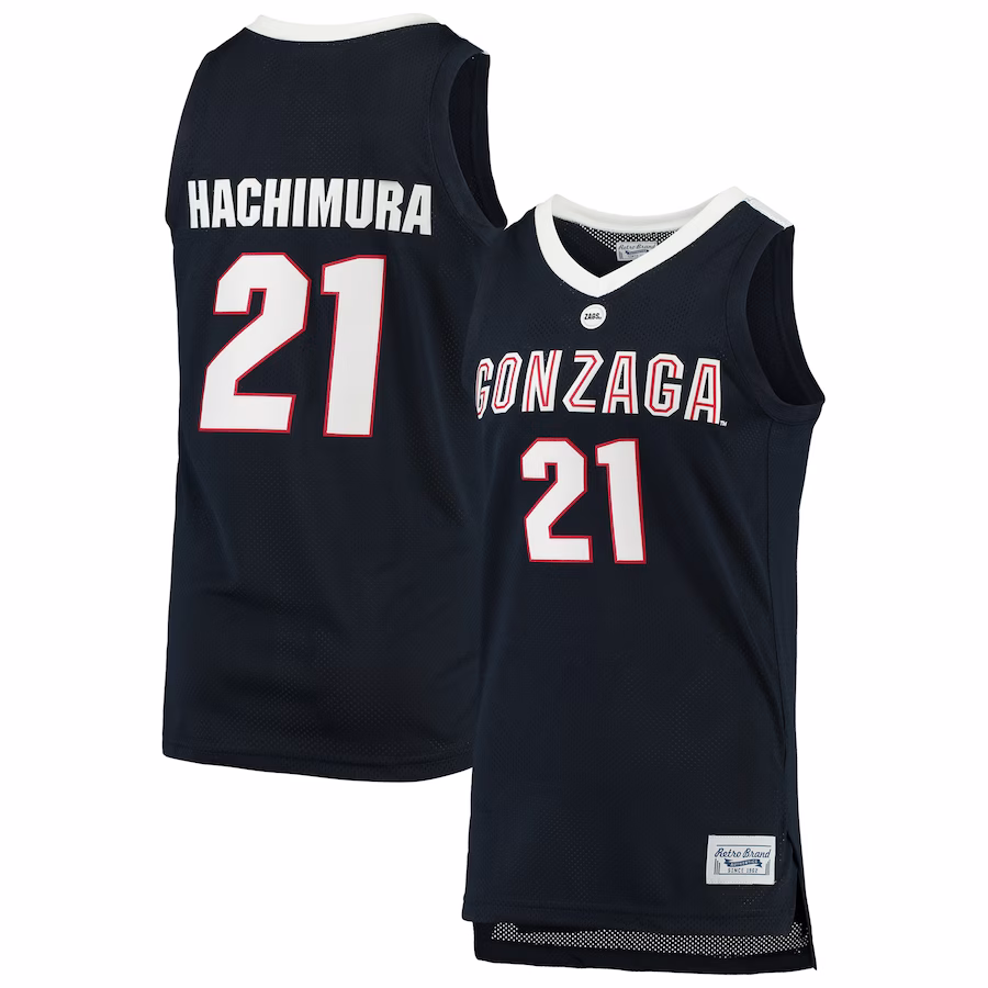 Rui Hachimura Gonzaga Bulldogs Original Retro Brand Alumni Basketball Jersey - Navy - Jersey