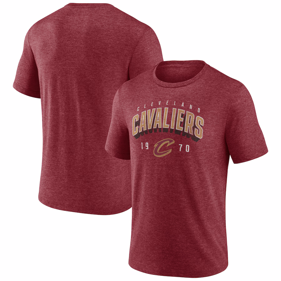 Men's Cleveland Cavaliers  Wine Backboard Tri-Blend T-Shirt - Jersey