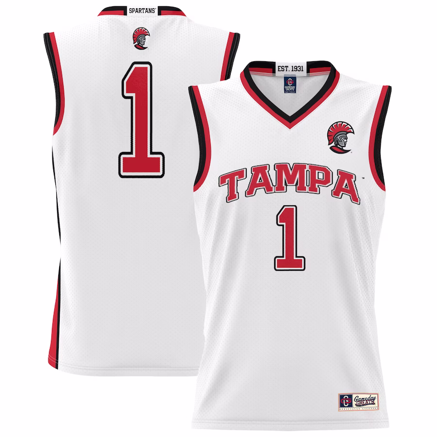 #1 Tampa Spartans GameDay Greats Youth Lightweight Basketball Jersey - White - Jersey