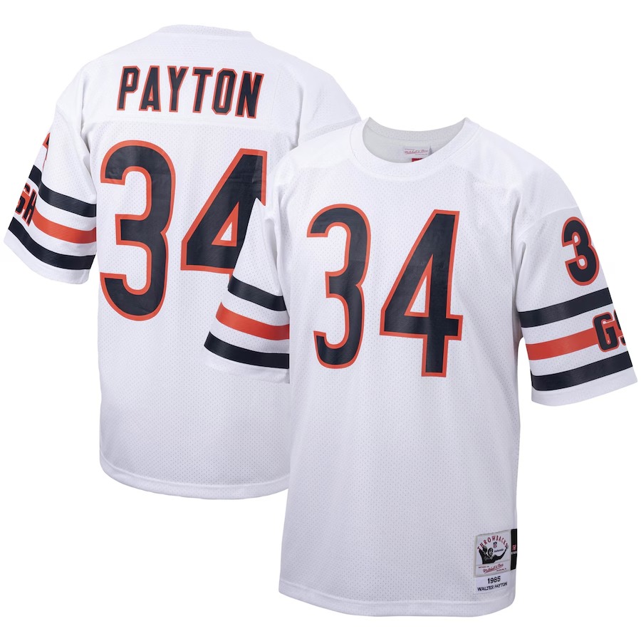 Men's Chicago Bears 1985 Walter Payton Mitchell & Ness White Authentic Throwback Retired Player Jersey - Jersey