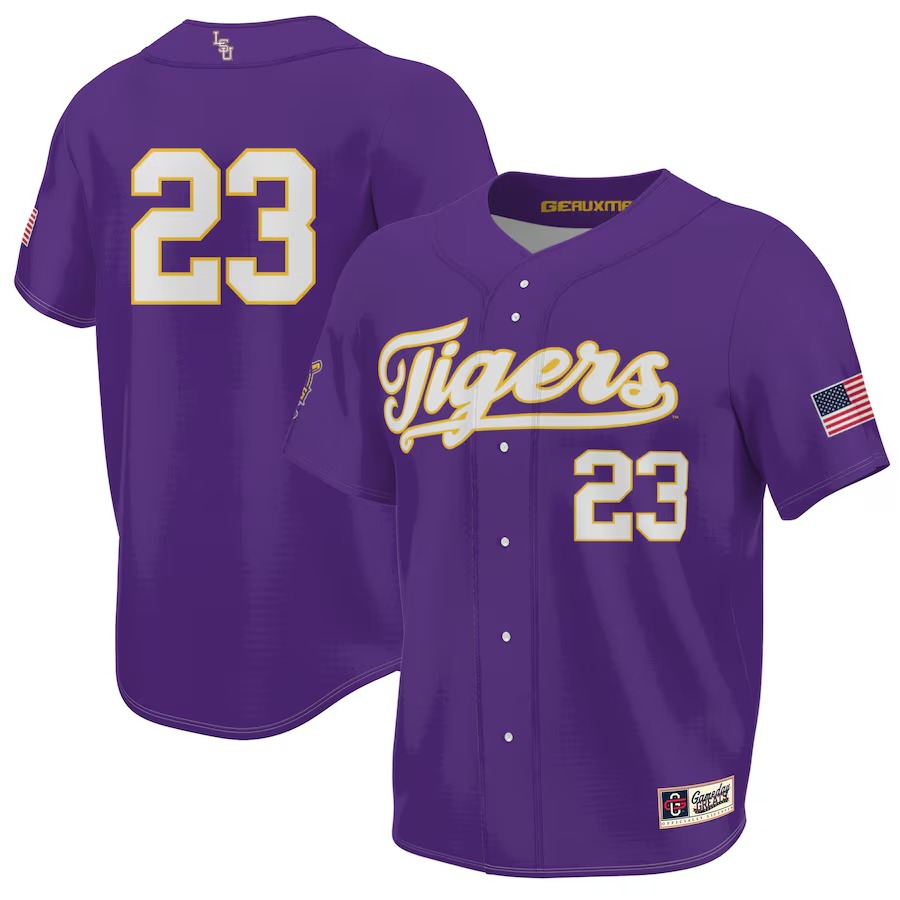 Unisex GameDay Greats #23 Purple LSU Tigers 2023 NCAA Men's Baseball College World Series Champions Lightweight Jersey - Jersey