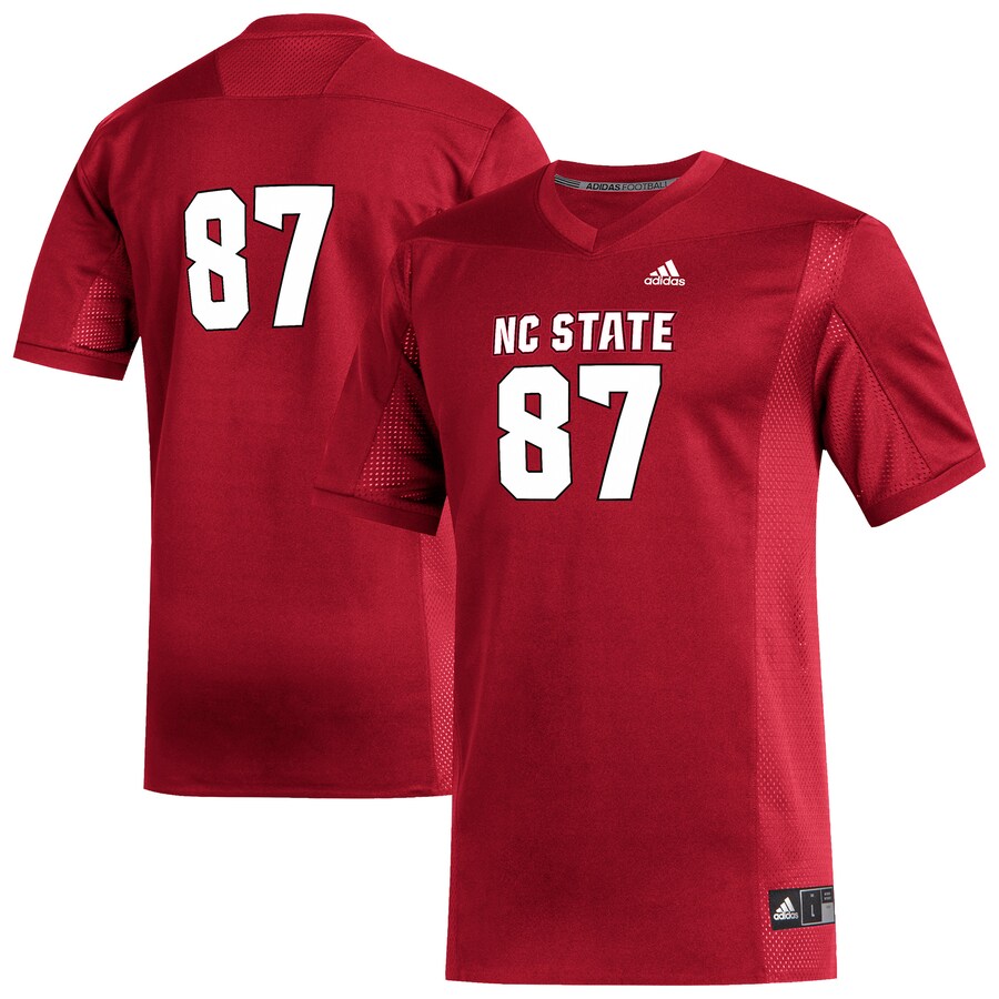 Men's adidas #87 Red NC State Wolfpack Replica Football Jersey - Jersey