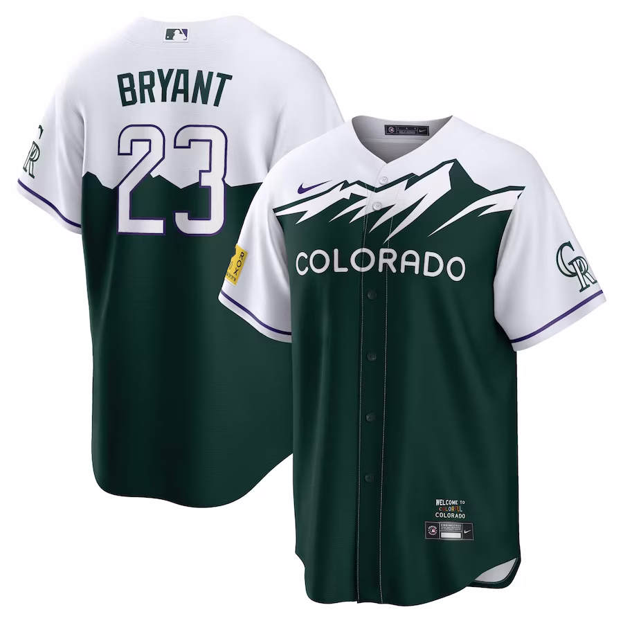 Men's Colorado Rockies Kris Bryant Nike Green City Connect Replica Player Jersey - Jersey
