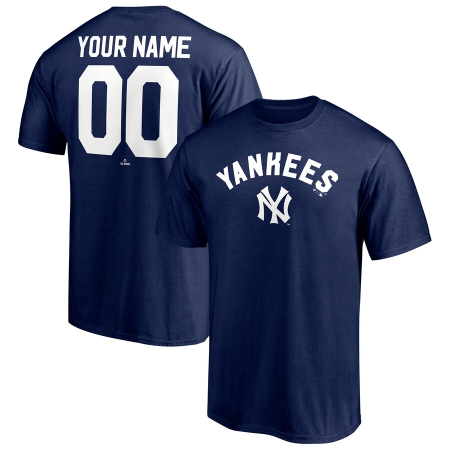 Men's New York Yankees Navy Cooperstown Winning Streak Personalized Name & Number T-Shirt - Jersey