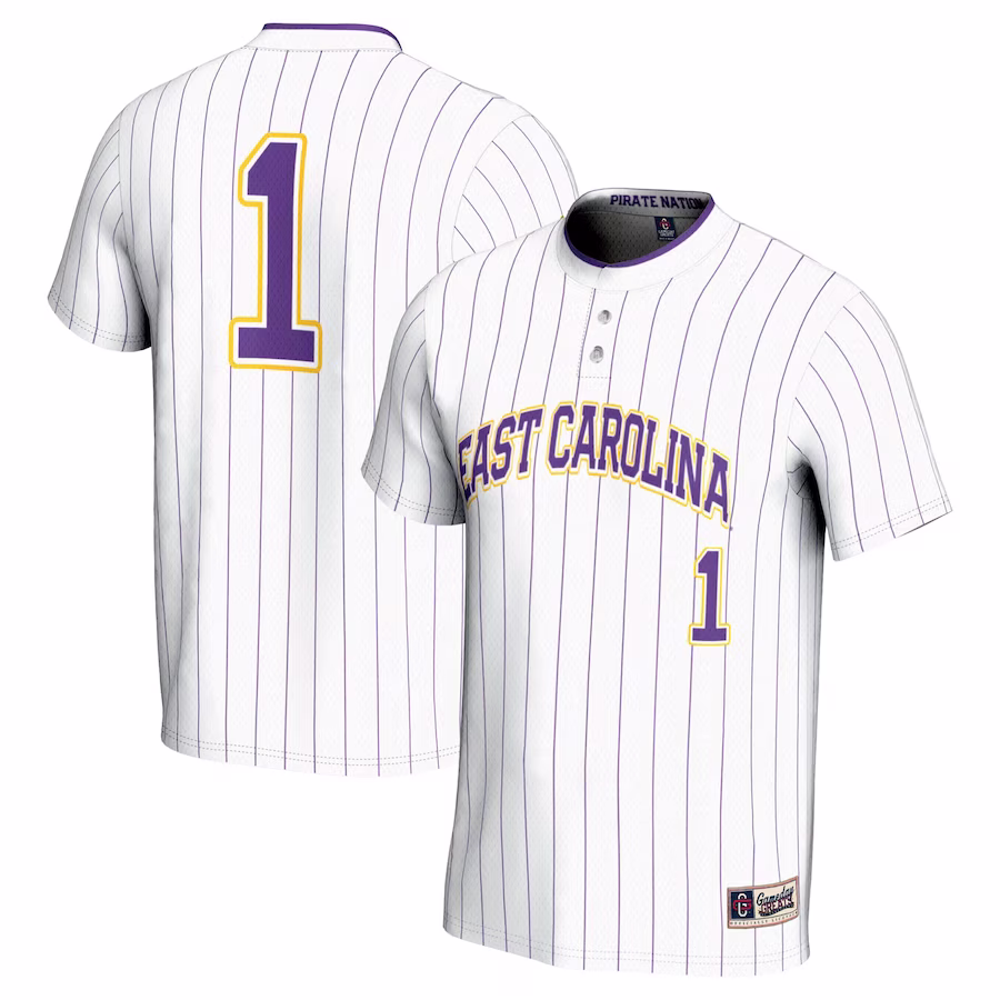 #1 ECU Pirates GameDay Greats Unisex Lightweight Softball Jersey - White - Jersey