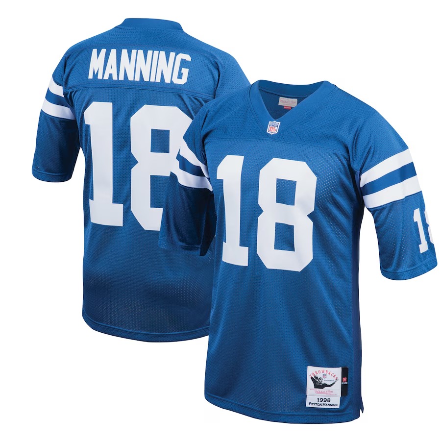 Men's Indianapolis Colts 1998 Peyton Manning Mitchell & Ness Royal Authentic Throwback Retired Player Jersey - Jersey