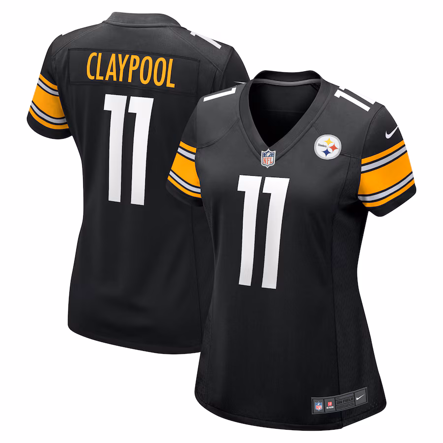 Women's Pittsburgh Steelers Chase Claypool Nike Black Player Game Jersey - Jersey