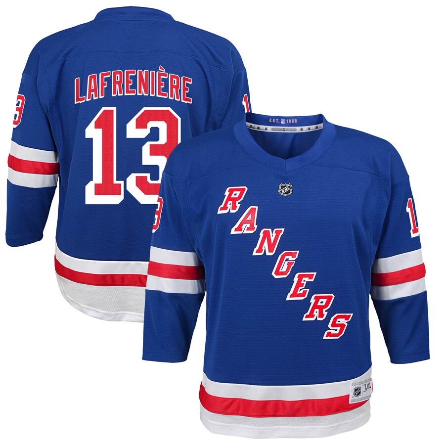 Youth New York Rangers Alexis Lafreniere Blue Home Replica Player Jersey - Jersey