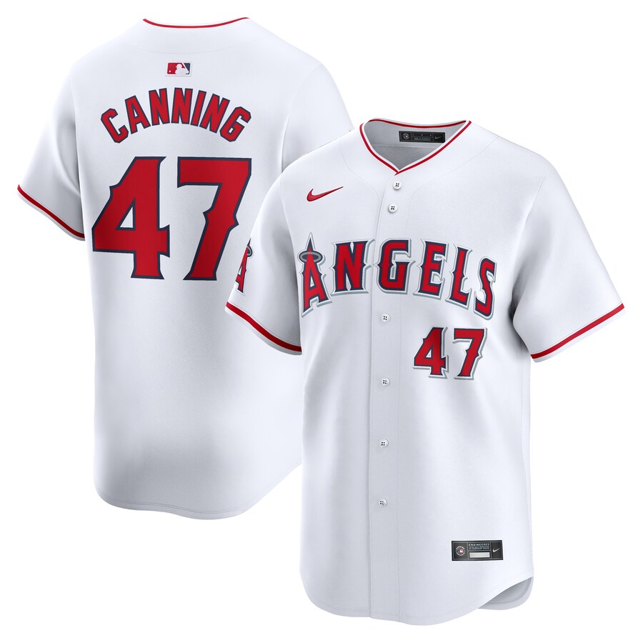 Men's Los Angeles Angels Griffin Canning Nike White Home Limited Player Jersey - Jersey