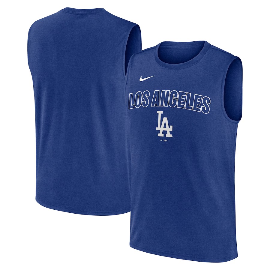 Men's Los Angeles Dodgers Nike Royal Knockout Performance Muscle Tank Top - Jersey
