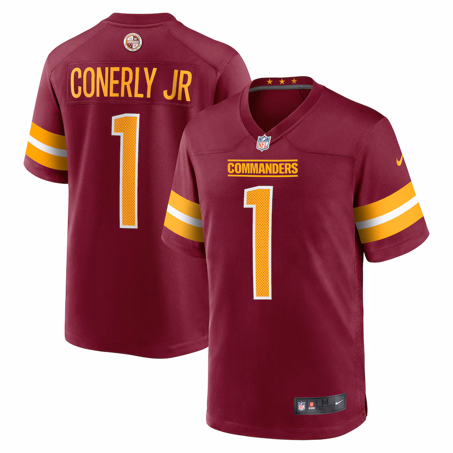 Men's Washington Commanders Josh Conerly Jr. Nike Burgundy 2025 NFL Draft First Round Pick  Game Jersey - Jersey