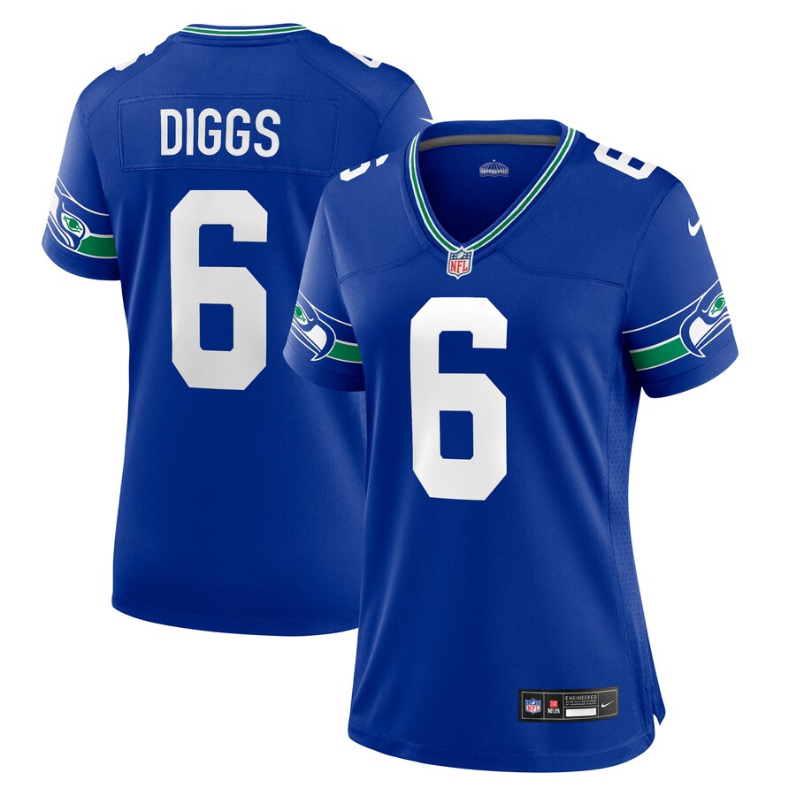 Women's Seattle Seahawks Quandre Diggs Nike Royal Throwback Player Game Jersey - Jersey